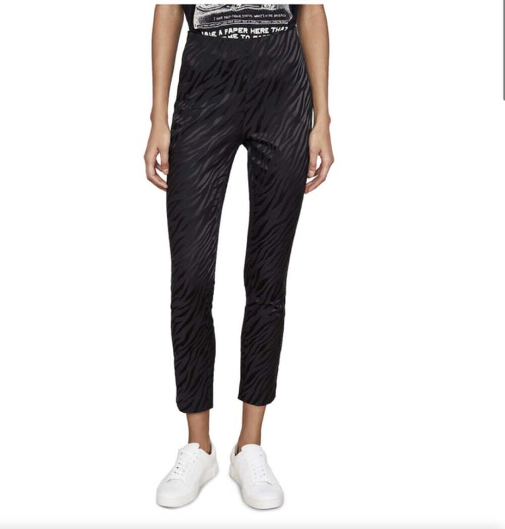 RAG & BONE SIMONE ZEBRA JACQUARD SKINNY BLACK PANTS 8
